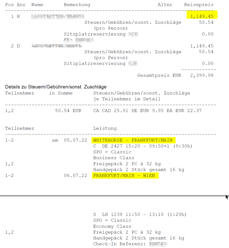 Entschädigung bei Downgrade