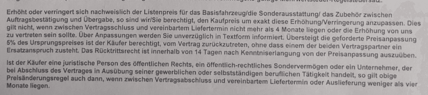 Preiserhöhung beim Wohnmobilkauf