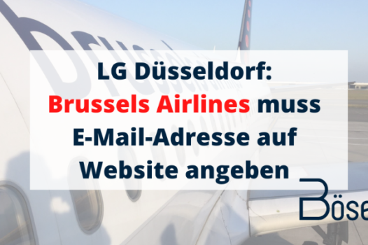 LG Dusseldorf Email Adresse Impressum Brussels Airlines