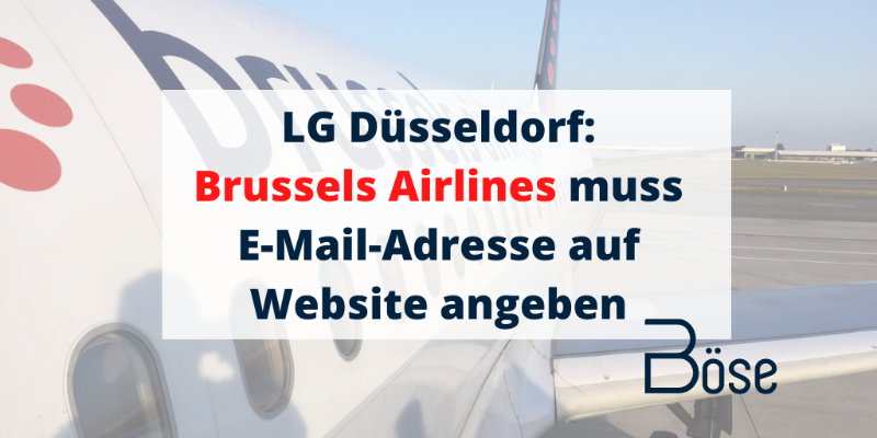 LG Dusseldorf Email Adresse Impressum Brussels Airlines