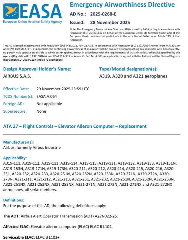 Easa Emergeny Airworthiness Directive